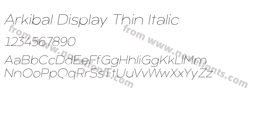 Arkibal Display Thin ItalicPreview