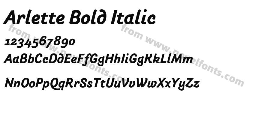 Arlette Bold ItalicPreview