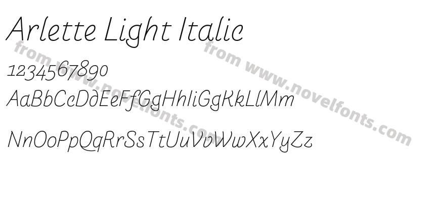 Arlette Light ItalicPreview