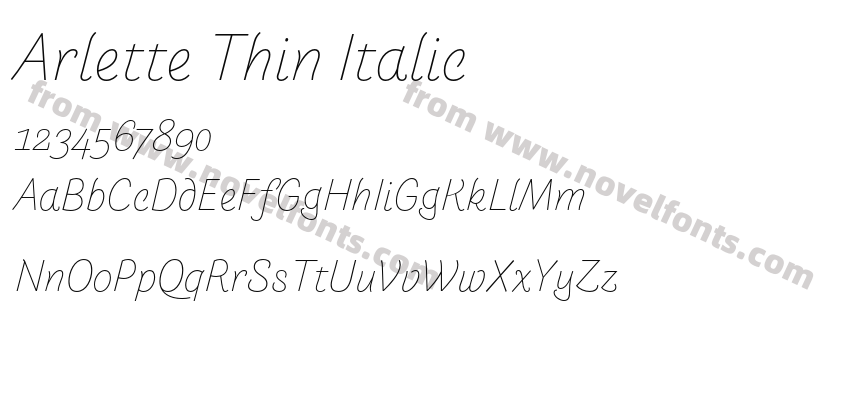 Arlette Thin ItalicPreview