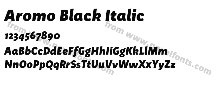 Aromo Black ItalicPreview