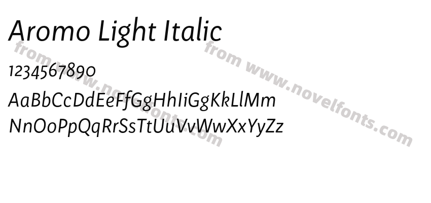 Aromo Light ItalicPreview