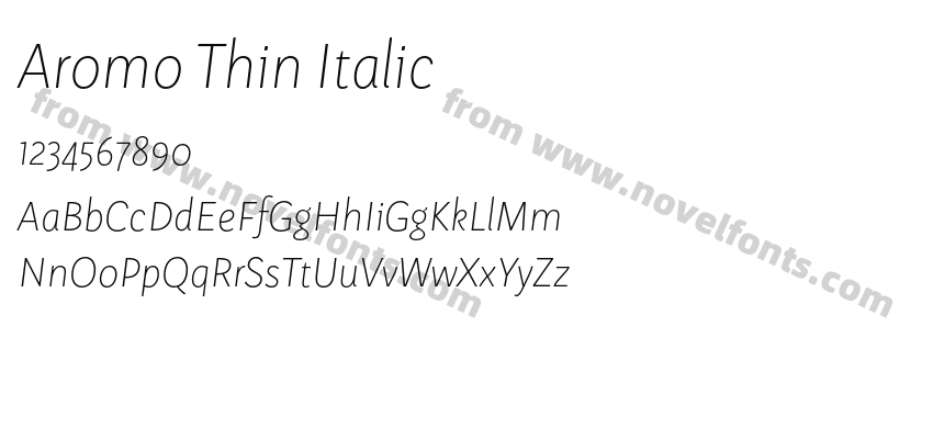 Aromo Thin ItalicPreview