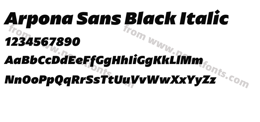 Arpona Sans Black ItalicPreview