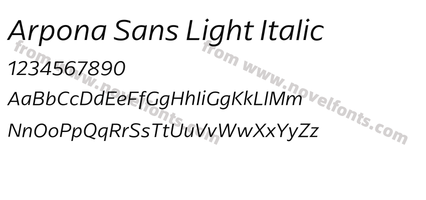 Arpona Sans Light ItalicPreview