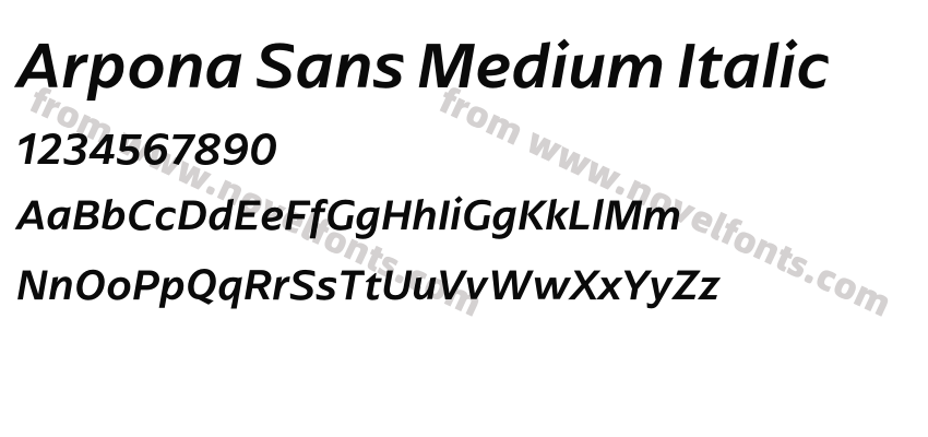 Arpona Sans Medium ItalicPreview