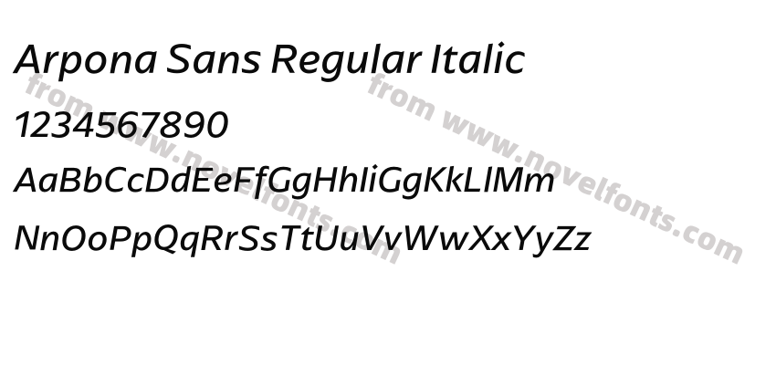 Arpona Sans Regular ItalicPreview