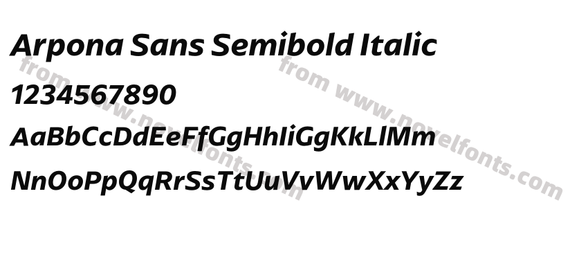 Arpona Sans Semibold ItalicPreview