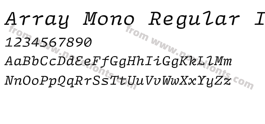 Array Mono Regular ItalicPreview