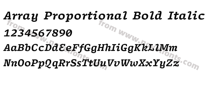 Array Proportional Bold ItalicPreview