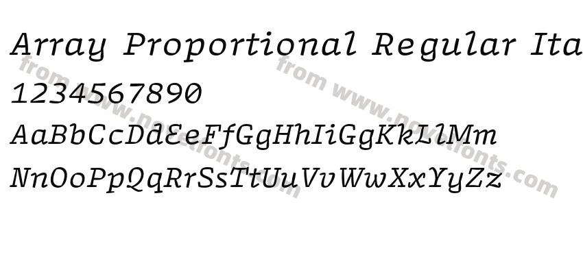 Array Proportional Regular ItalicPreview