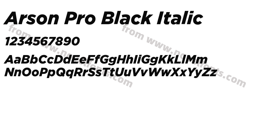 Arson Pro Black ItalicPreview