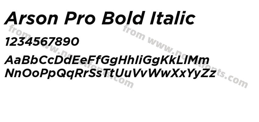 Arson Pro Bold ItalicPreview