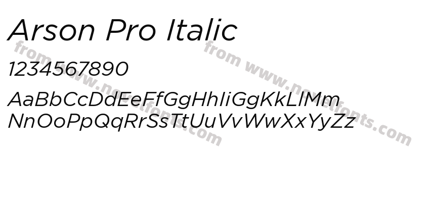 Arson Pro ItalicPreview