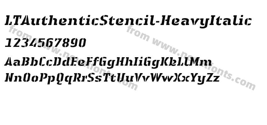 LTAuthenticStencil-HeavyItalicPreview