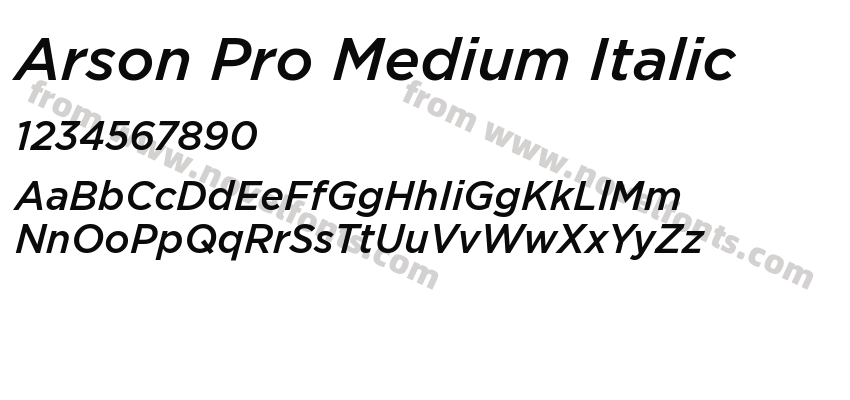 Arson Pro Medium ItalicPreview