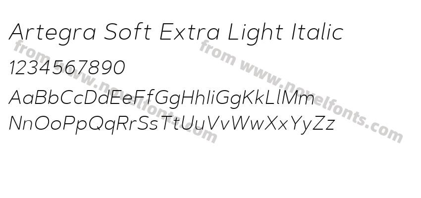 Artegra Soft Extra Light ItalicPreview