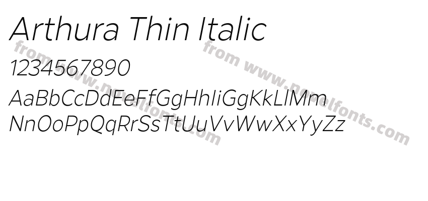 Arthura Thin ItalicPreview