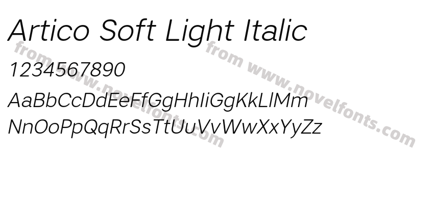 Artico Soft Light ItalicPreview