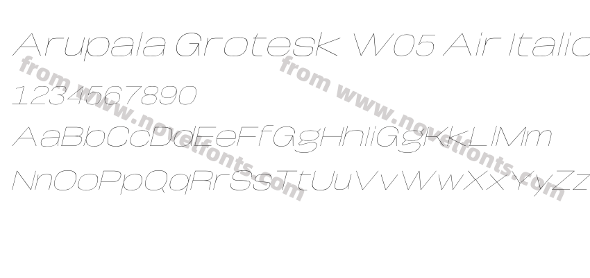 Arupala Grotesk W05 Air ItalicPreview