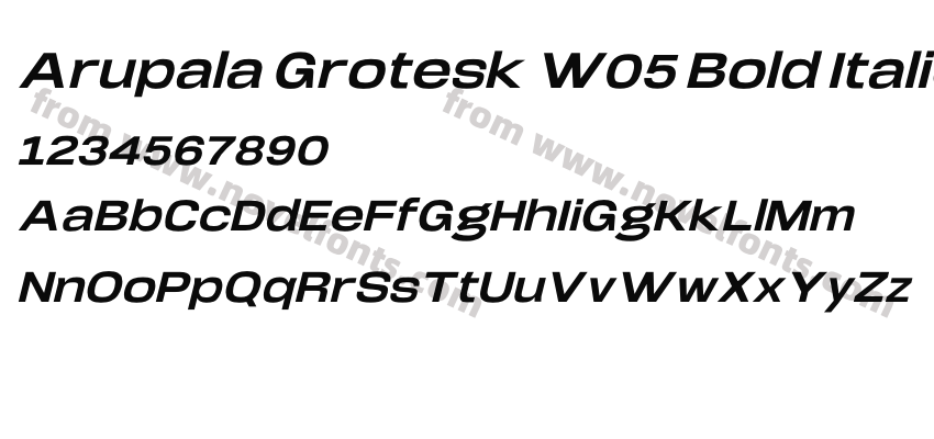 Arupala Grotesk W05 Bold ItalicPreview