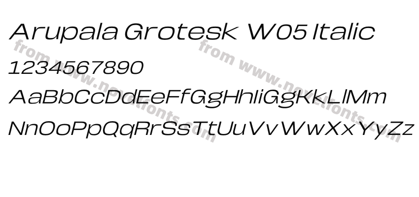 Arupala Grotesk W05 ItalicPreview