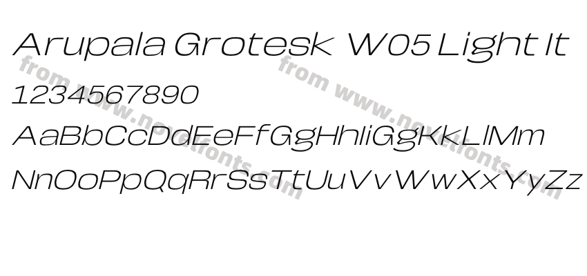 Arupala Grotesk W05 Light ItPreview