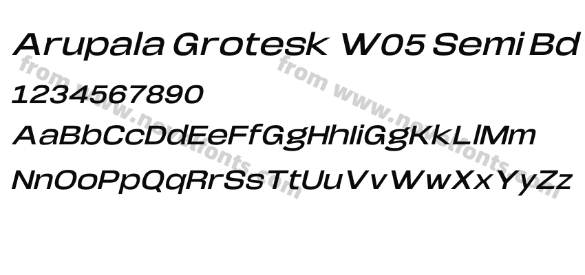 Arupala Grotesk W05 Semi Bd ItPreview