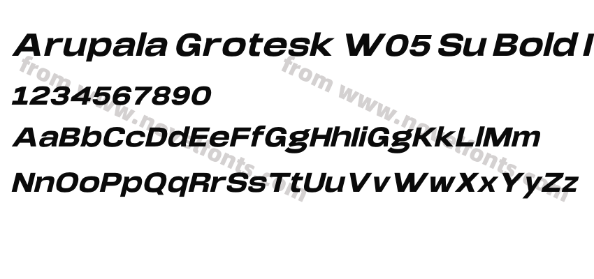 Arupala Grotesk W05 Su Bold ItPreview
