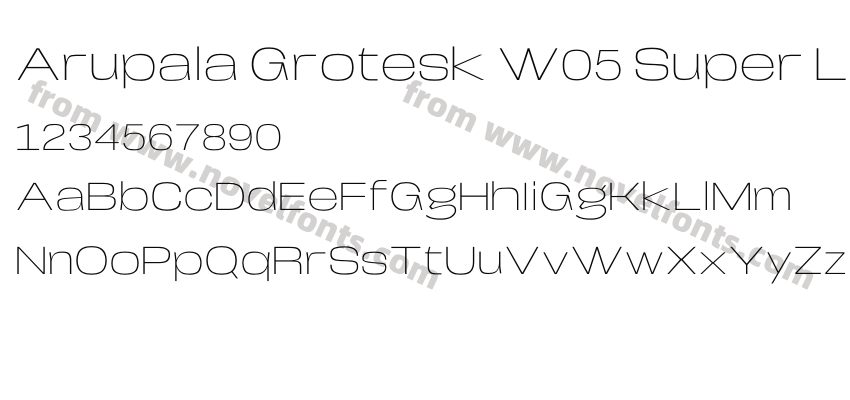 Arupala Grotesk W05 Super LightPreview