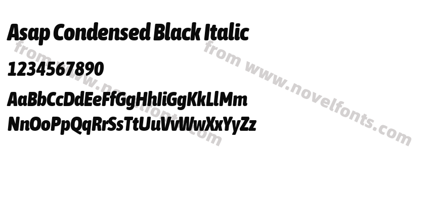 Asap Condensed Black ItalicPreview
