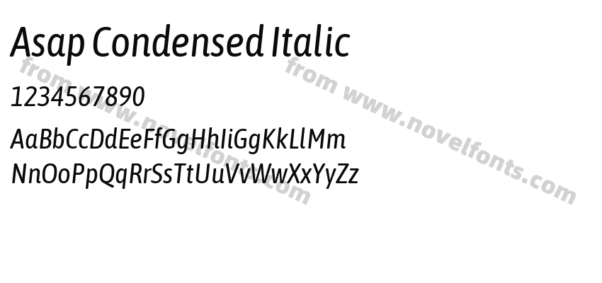 Asap Condensed ItalicPreview