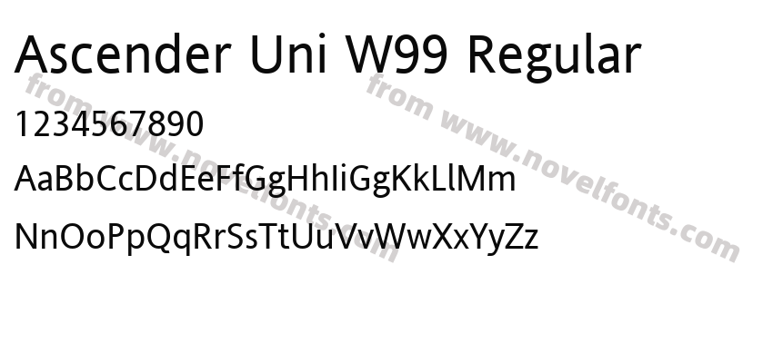 Ascender Uni W99 RegularPreview