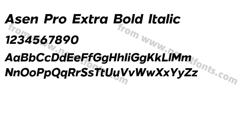 Asen Pro Extra Bold ItalicPreview