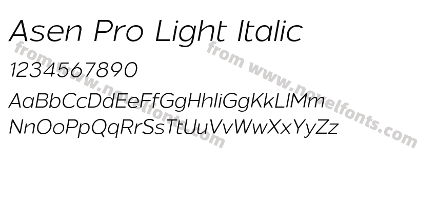 Asen Pro Light ItalicPreview