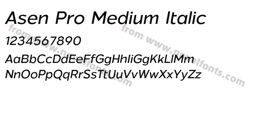 Asen Pro Medium ItalicPreview