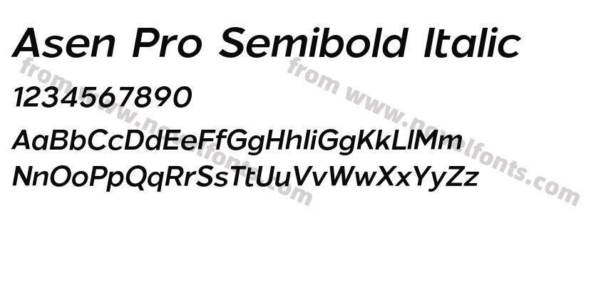 Asen Pro Semibold ItalicPreview