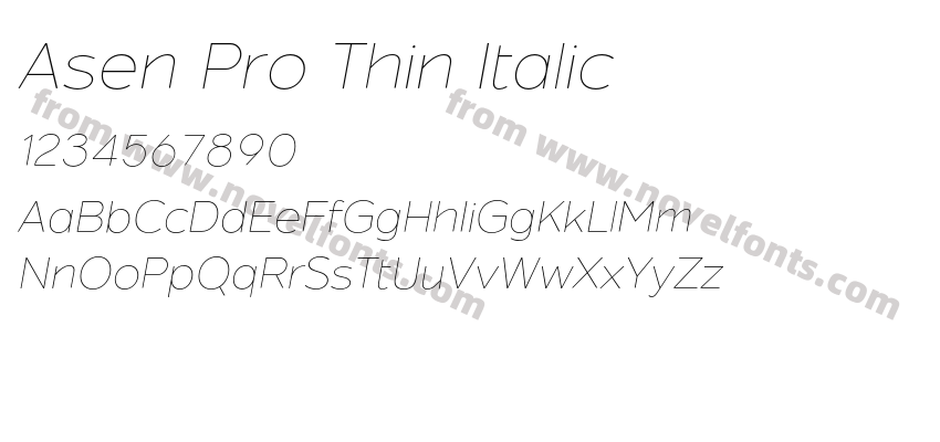 Asen Pro Thin ItalicPreview