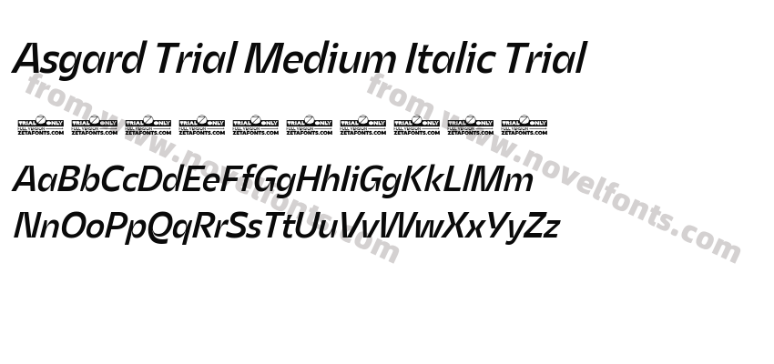 Asgard Trial Medium Italic TrialPreview