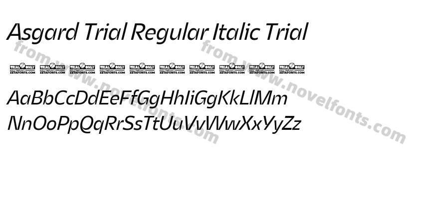 Asgard Trial Regular Italic TrialPreview