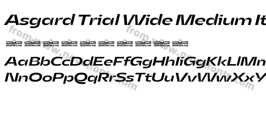 Asgard Trial Wide Medium Italic TrialPreview