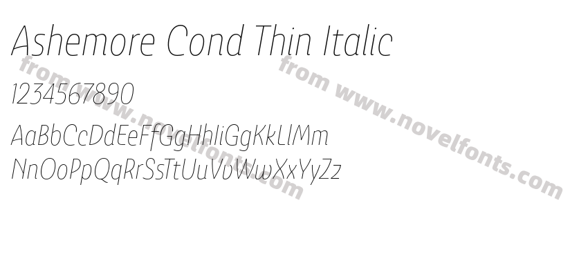 Ashemore Cond Thin ItalicPreview