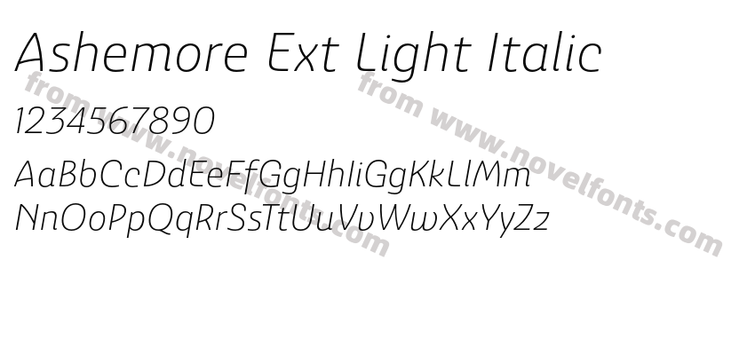 Ashemore Ext Light ItalicPreview