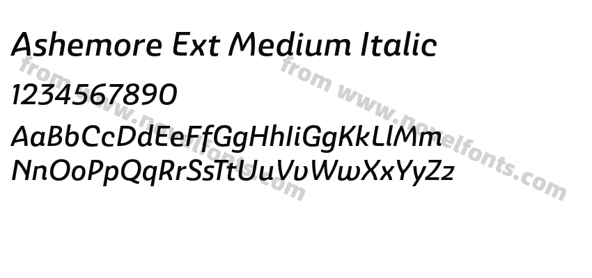 Ashemore Ext Medium ItalicPreview