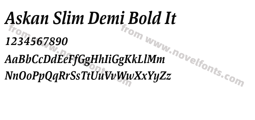 Askan Slim Demi Bold ItPreview