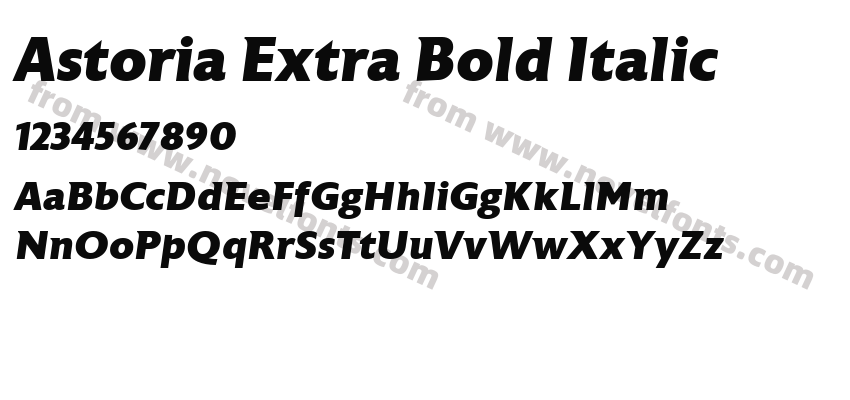 Astoria Extra Bold ItalicPreview
