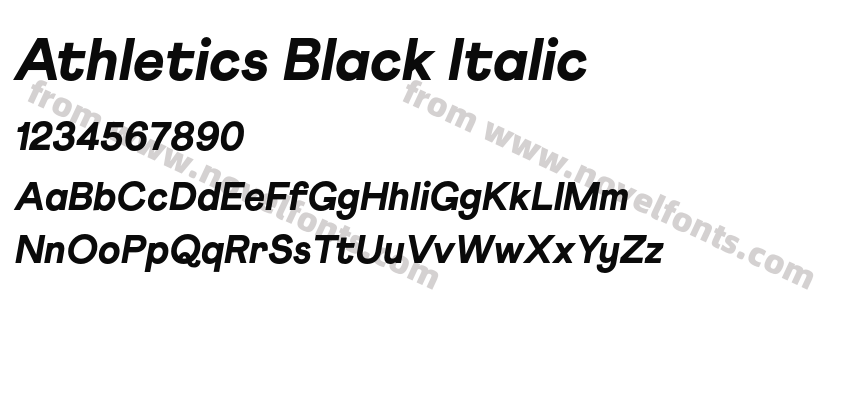 Athletics Black ItalicPreview