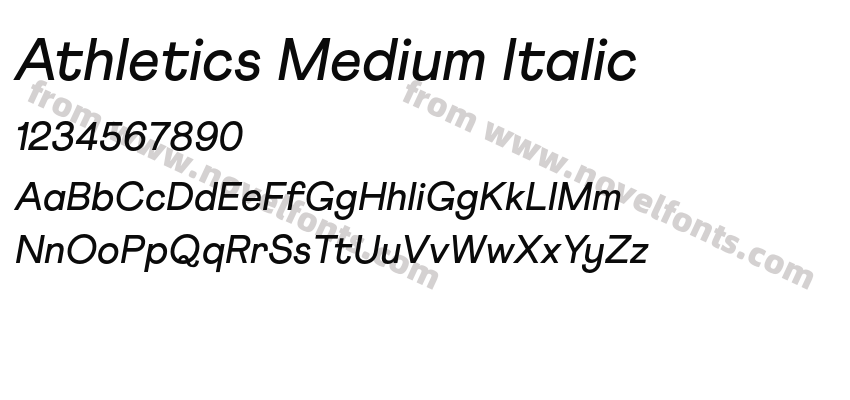 Athletics Medium ItalicPreview