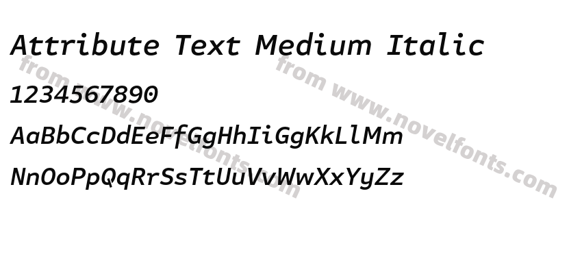 Attribute Text Medium ItalicPreview