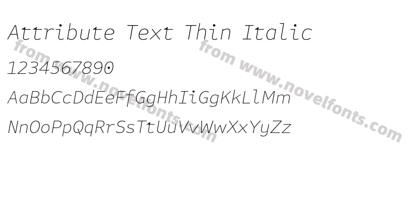 Attribute Text Thin ItalicPreview